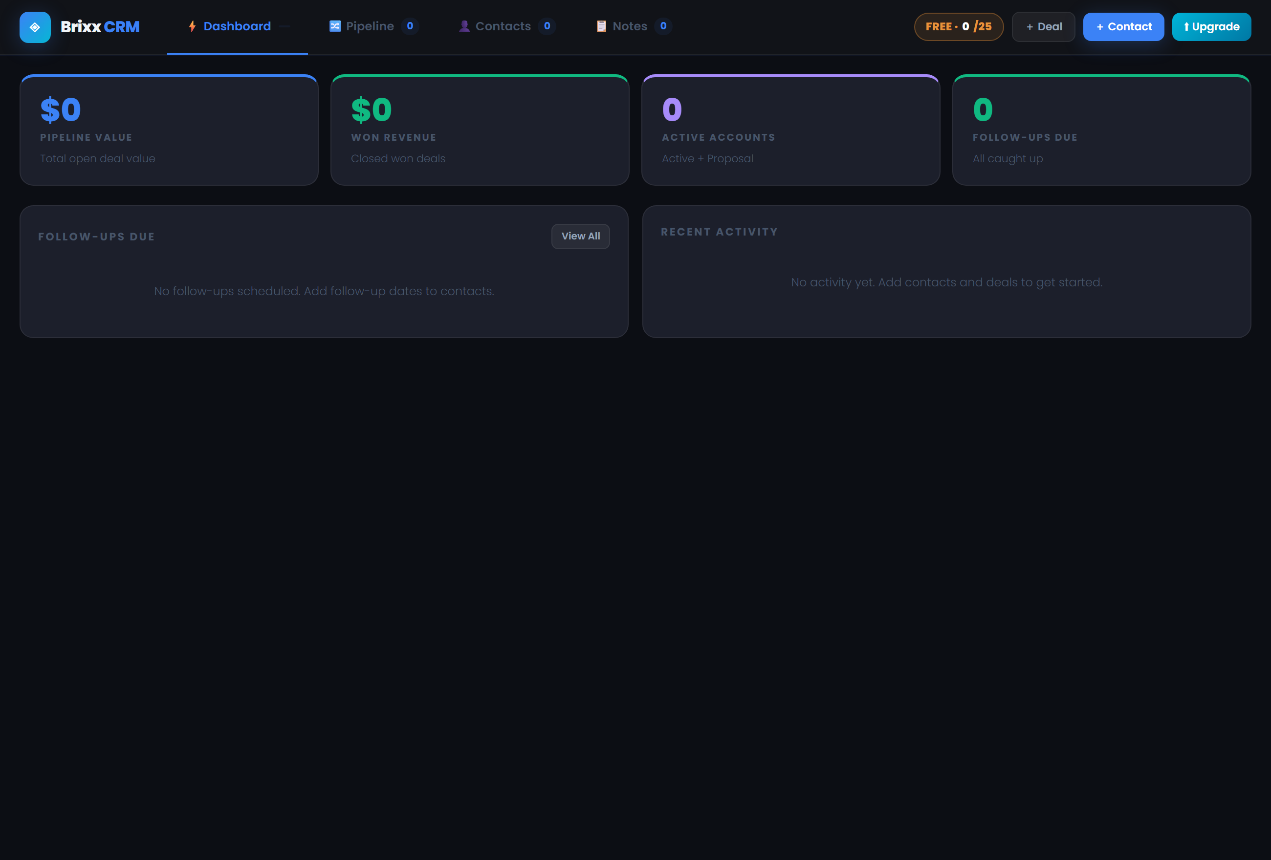 Screenshot of the CRM Lite Free CRM